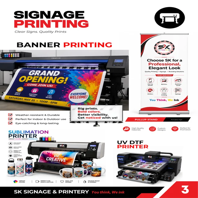 Outdoor signage and banner printing